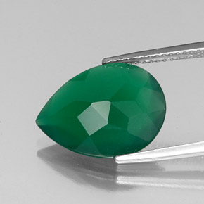 Agate Gemstone in 16 x 12 mm (calibrated) Size for Sale, Agate Stone in Green Color
