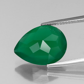 Agate Gemstone in 16 x 12 mm (calibrated) Size for Sale, Agate Stone in Green Color