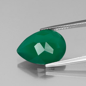 Agate Gemstone in 16 x 12 mm (calibrated) Size for Sale, Agate Stone in Green Color