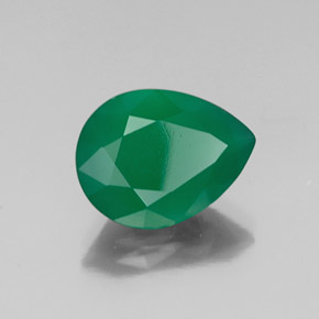 6.88 ct Green Agate Stone, Natural Agate in Pear Facet Shape for Sale