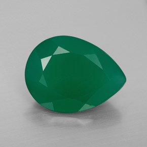 7.40 ct Green Agate Gemstone, Agate Gem in Pear Facet Shape for Sale.
