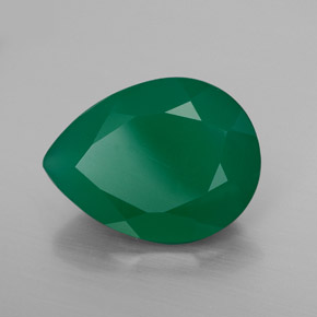 7.40 ct Green Agate Stone, Natural Agate in Pear Facet Shape for Sale