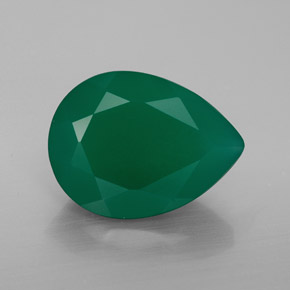 7.20 ct Green Agate Gemstone, Agate Gem in Pear Facet Shape for Sale.