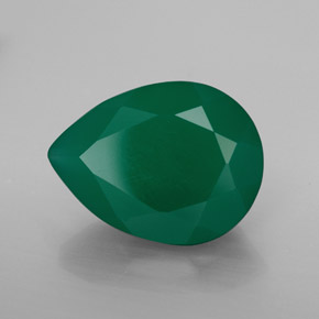 7.20 ct Green Agate Stone, Natural Agate in Pear Facet Shape for Sale