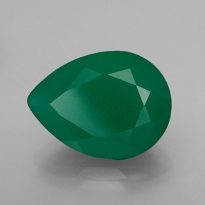 7.57 ct Green Agate Stone, Natural Agate in Pear Facet Shape for Sale