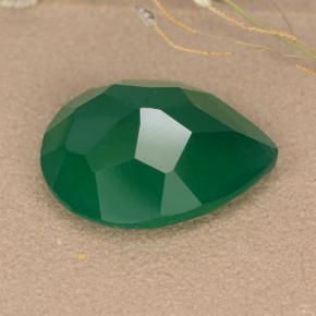 Agate Gemstone in 15.7 x 12 mm Size for Sale, Agate Stone in Medium Green Color