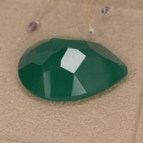 Agate Gemstone in 16 x 12 mm (calibrated) Size for Sale, Agate Stone in Medium Green Color