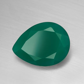 6.15 ct Green Agate Stone, Natural Agate in Pear Facet Shape for Sale
