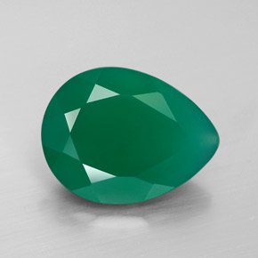 6.64 ct Green Agate Gemstone, Agate Gem in Pear Facet Shape for Sale.