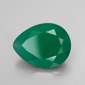 6.64 ct Green Agate Stone, Natural Agate in Pear Facet Shape for Sale