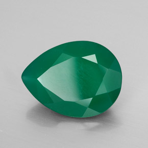 6.53 ct Green Agate Stone, Natural Agate in Pear Facet Shape for Sale