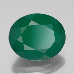 4.42 ct Green Agate Stone, Natural Agate in Oval Facet Shape for Sale