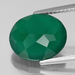 Agate Gemstone in 12 x 10 mm (calibrated) Size for Sale, Agate Stone in Green Color