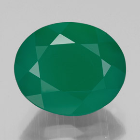 4.52 ct Green Agate Gemstone, Agate Gem in Oval Facet Shape for Sale.