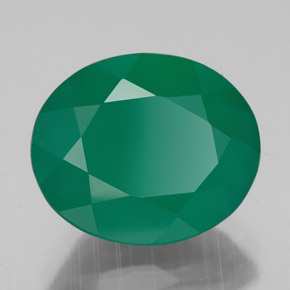 4.52 ct Green Agate Stone, Natural Agate in Oval Facet Shape for Sale