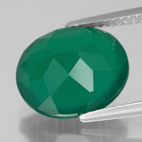 Agate Gemstone in 12 x 10 mm (calibrated) Size for Sale, Agate Stone in Green Color