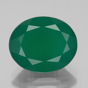 3.75 ct Green Agate Gemstone, Agate Gem in Oval Facet Shape for Sale.