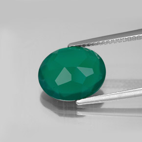 Agate Gemstone in 12 x 10 mm (calibrated) Size for Sale, Agate Stone in Green Color