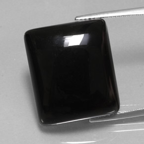 23.85 ct Black Agate Gemstone, Agate Gem in Baguette Cabochon Shape for Sale.