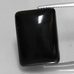 18.30 ct Black Agate Gemstone, Agate Gem in Baguette Cabochon Shape for Sale.