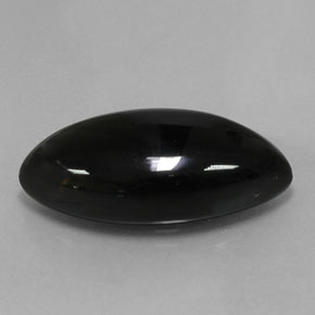 20.63 ct Black Agate Stone, Natural Agate in Marquise Cabochon Shape for Sale