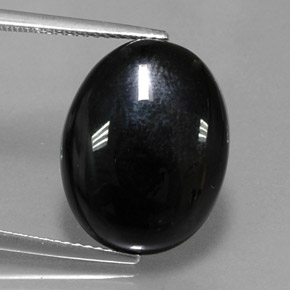 10.17 ct Black Agate Gemstone, Agate Gem in Oval Cabochon Shape for Sale.