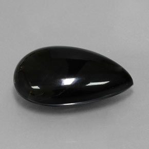 10.43 ct Black Agate Stone, Natural Agate in Pear Cabochon Shape for Sale