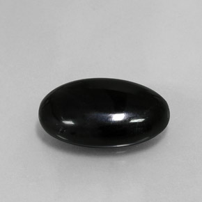 13.65 ct Black Agate Stone, Natural Agate in Oval Cabochon Shape for Sale