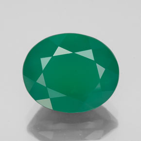 4.63 ct Green Agate Gemstone, Agate Gem in Oval Facet Shape for Sale.