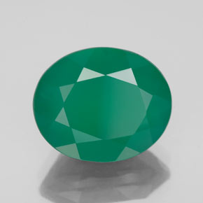 4.63 ct Green Agate Stone, Natural Agate in Oval Facet Shape for Sale