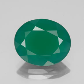 3.80 ct Green Agate Gemstone, Agate Gem in Oval Facet Shape for Sale.