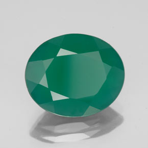 3.80 ct Green Agate Stone, Natural Agate in Oval Facet Shape for Sale