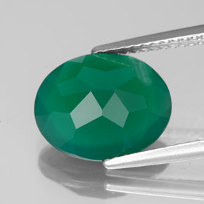 Agate Gemstone in 12 x 10 mm (calibrated) Size for Sale, Agate Stone in Green Color