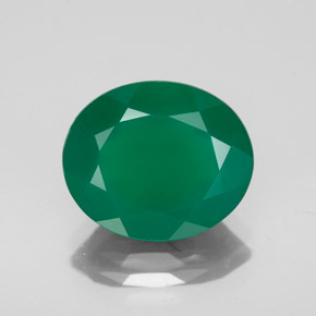 4.24 ct Green Agate Gemstone, Agate Gem in Oval Facet Shape for Sale.