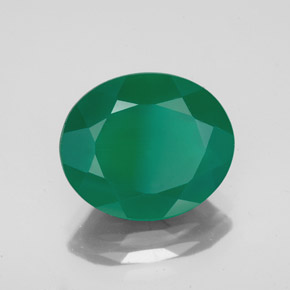 4.24 ct Green Agate Stone, Natural Agate in Oval Facet Shape for Sale
