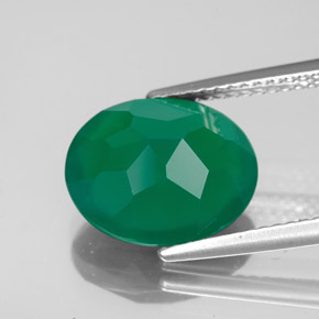 Agate Gemstone in 12 x 10 mm (calibrated) Size for Sale, Agate Stone in Green Color