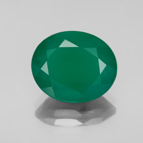 4.26 ct Green Agate Gemstone, Agate Gem in Oval Facet Shape for Sale.