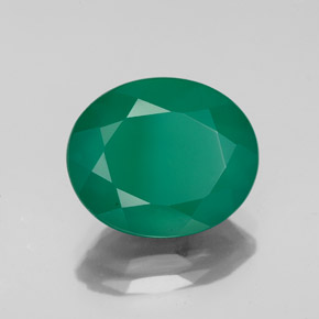 4.26 ct Green Agate Stone, Natural Agate in Oval Facet Shape for Sale