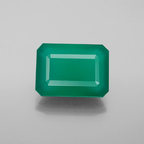 6.04 ct Green Agate Gemstone, Agate Gem in Octagon Facet Shape for Sale.