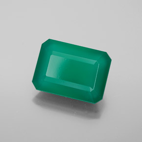 6.04 ct Green Agate Stone, Natural Agate in Octagon Facet Shape for Sale