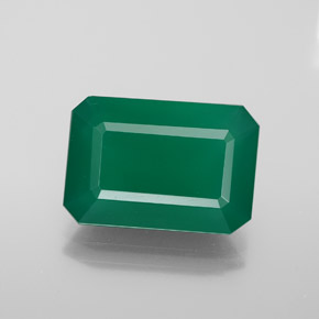 6.10 ct Green Agate Gemstone, Agate Gem in Octagon Facet Shape for Sale.