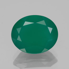 3.99 ct Green Agate Gemstone, Agate Gem in Oval Facet Shape for Sale.