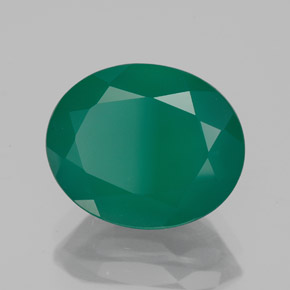 3.99 ct Green Agate Stone, Natural Agate in Oval Facet Shape for Sale