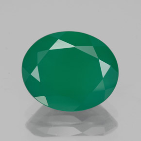 3.93 ct Green Agate Gemstone, Agate Gem in Oval Facet Shape for Sale.