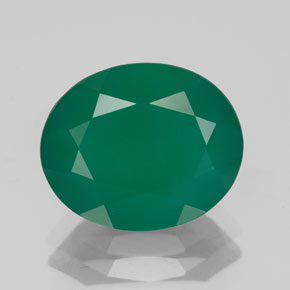 3.97 ct Green Agate Gemstone, Agate Gem in Oval Facet Shape for Sale.