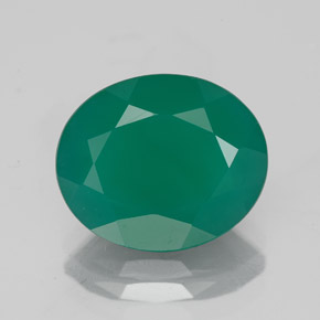 3.78 ct Green Agate Gemstone, Agate Gem in Oval Facet Shape for Sale.