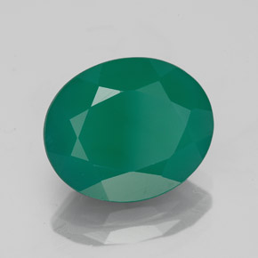 3.78 ct Green Agate Stone, Natural Agate in Oval Facet Shape for Sale