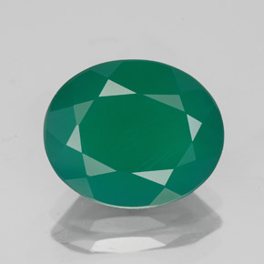 3.76 ct Green Agate Gemstone, Agate Gem in Oval Facet Shape for Sale.