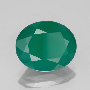 3.76 ct Green Agate Stone, Natural Agate in Oval Facet Shape for Sale