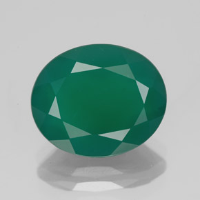 4.10 ct Green Agate Gemstone, Agate Gem in Oval Facet Shape for Sale.